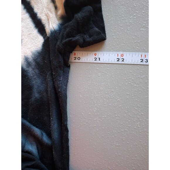 B.L.E.U. Womens Tie-Dye V-Neck XL Top Black White Studded Neck Boho Hippie - Picture 5 of 6